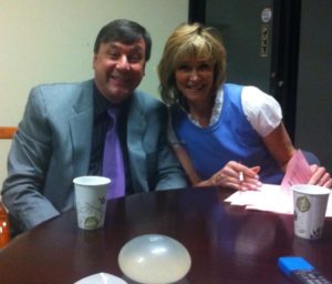 Janelle Marie and Dr. Mele getting ready for another episode of Body Beautiful - Looks like we were talking about Breast Implants that day.