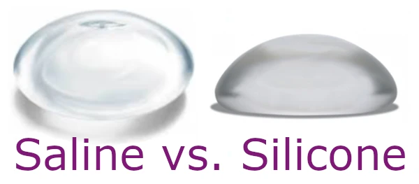 Saline Breast Implants are convex on the back and tend to give more projection than the flat backed Silicone Breast Implants for the same volume.