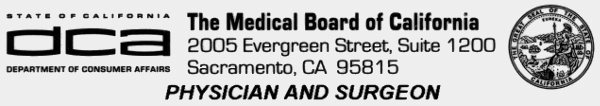 California Medical License