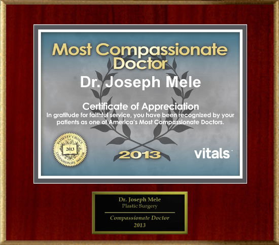 Dr. Mele has again received the Patients' Choice Award for Most Compassionate Doctor