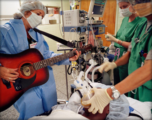 How about live music in the OR? The Louis and Lucille Armstrong Music Therapy Department at Beth Israel Medical Center has been supported by the Louis Armstrong Foundation since 1994.