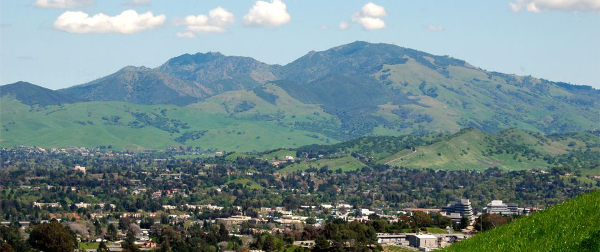 Walnut Creek, CA - Nestled up to the western slope of Mt. Diablo. The hills still have their early spring green.