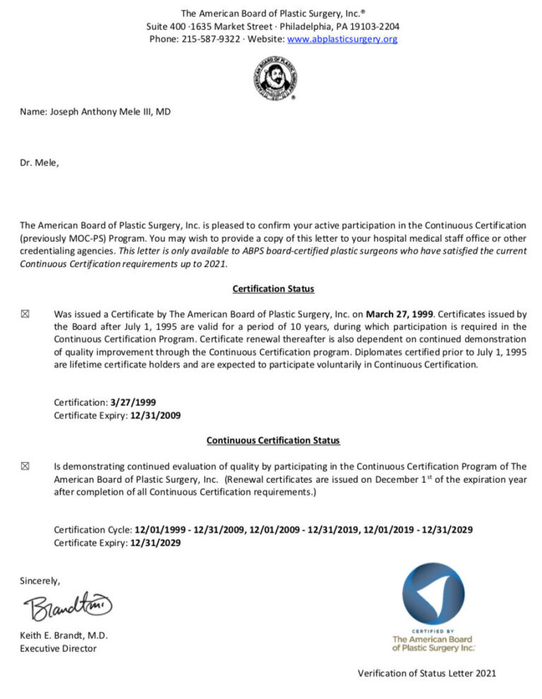 Maintenance of Certification The American Board of Plastic Surgery