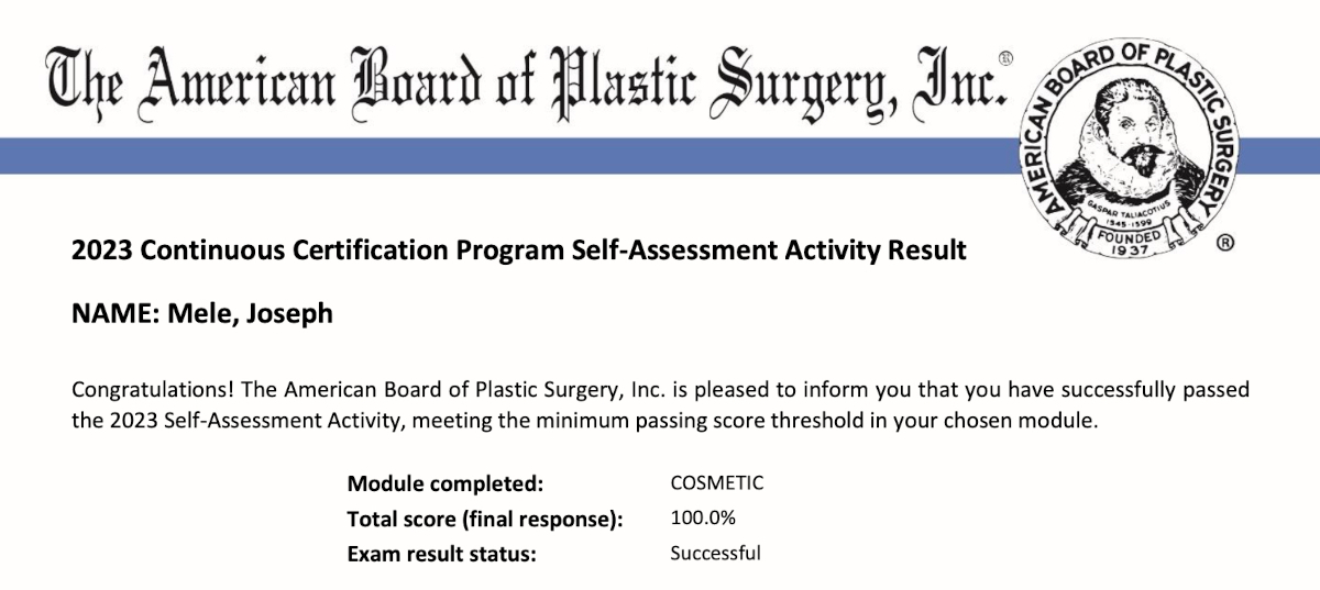 The American Board of Plastic Surgery Continuous Recertification